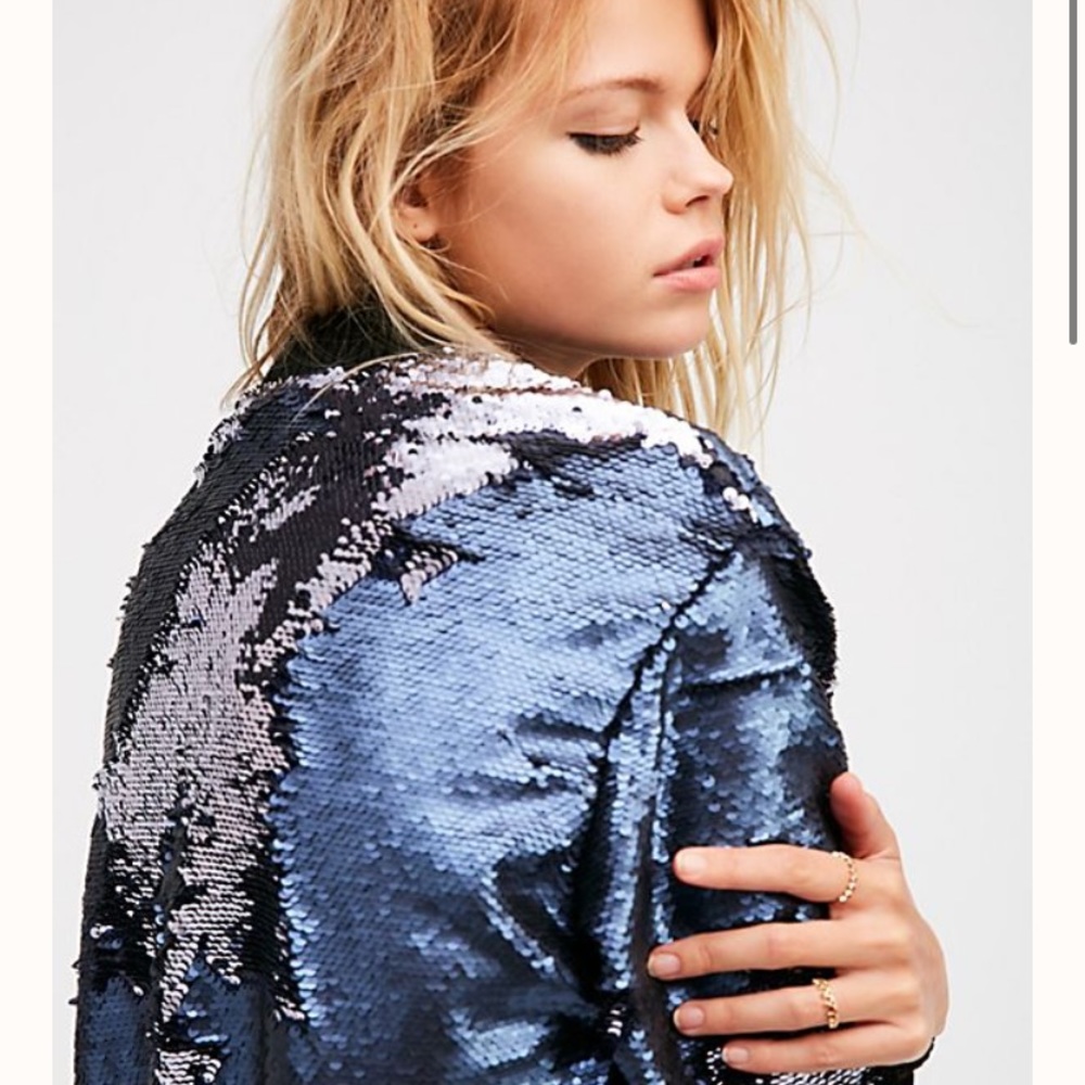Free People sequin bomber